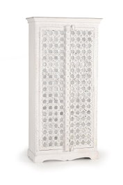Giner y Colomer Armario Madera de Mango Blanco con Espejo 2 Puertas 3 Estantes